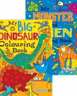 Alien Monsters & Dinosaurs Colouring Books