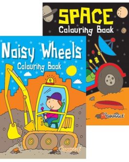 Space & Noisy Wheels Colouring Book