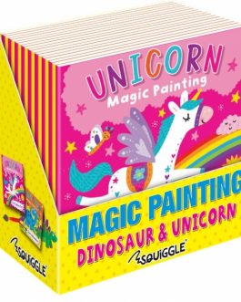 Unicorn & Dinosaur Magic Painting Book, 20x20cm