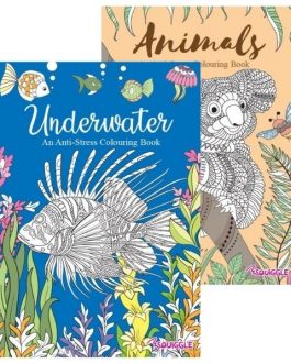 Animals & Under Water Anti-Stress Colouring Books