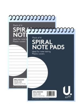 Spiral Note Pad 6″x4″, 4pk Asst 1