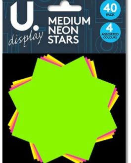 Neon Stars, Medium 40pk