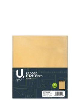 Size E Padded Envelopes, 240x275mm, 4pk
