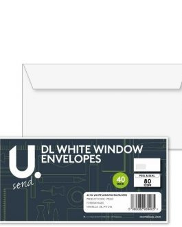 DL White Window Envelopes, 40pk