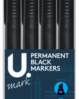 Permanent Markers, 4pk Black