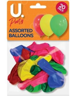 Assorted Colourful Balloons, 20pk