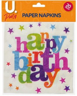Happy Birthday Napkins, 20pk