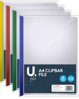 A4 Clipbar File, 4pk