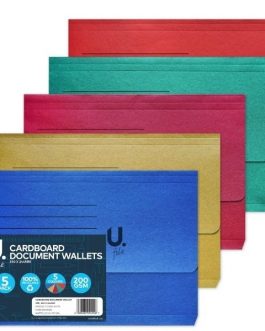 Cardboard Document Wallet, 5pk, 350 x 244mm