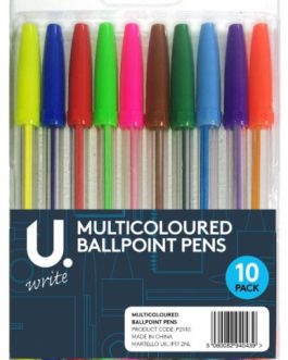 Multicoloured Ballpoint Pens, 10pk