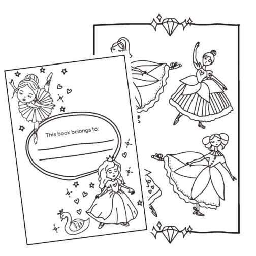 Youngland® Pack of 2 Coloring Books - My Magical Mermaid & Pretty Princess Ballerina - Image 6