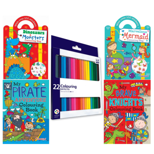 Adventure Colouring Set – 5 Books and Colouring Tools