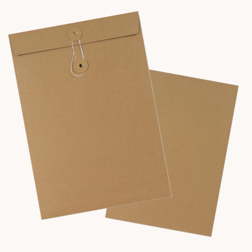 Manilla String & Washer Envelopes – Pack of 100 – 4 Different Sizes