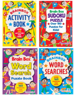 MiltonMart® Brain Box Activity & Word Search Books Pack of 4 – Fun & Educational