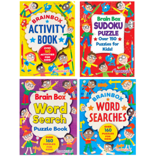 MiltonMart® Brain Box Activity & Word Search Books Pack of 4 – Fun & Educational