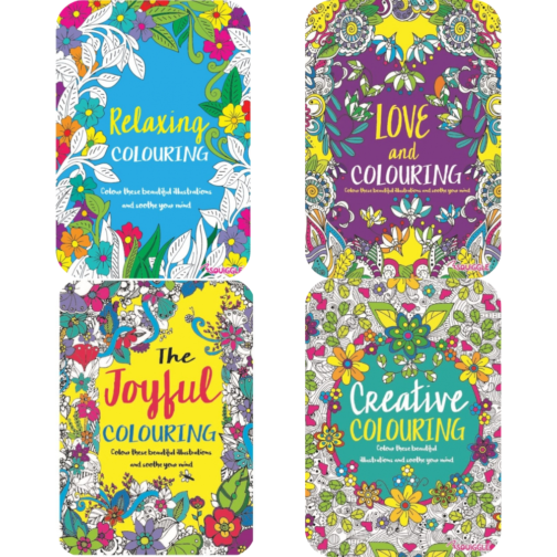 Advanced Colouring Books – Pack of 4 – Beautiful, Happy, Peace & Love