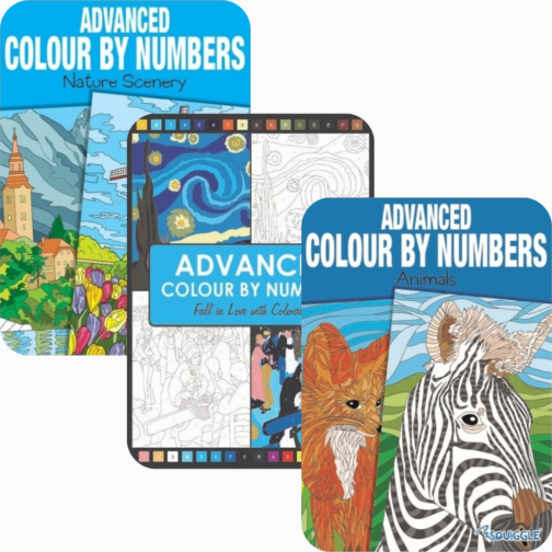 Advanced Colour by Numbers Book & Animals & Nature – Pack of 3