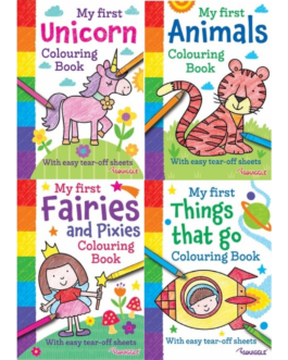 Youngland® My First Animals, Things That Go, Unicorn & Fairies Colouring Books Pack of 4 – Colouring Books for Kids