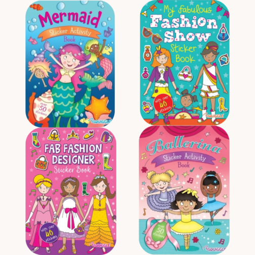 Fashion Sticker Books & My Fun Sticker Activity Book – Pack of 4 – Perfect Sticker Books for Adults