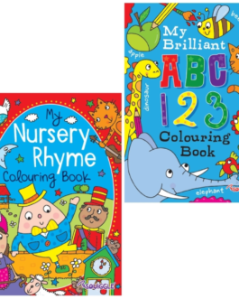 Youngland® Pack of 2 Nursery Rhymes & ABC/123 Colouring Books – A4 Learning Fun