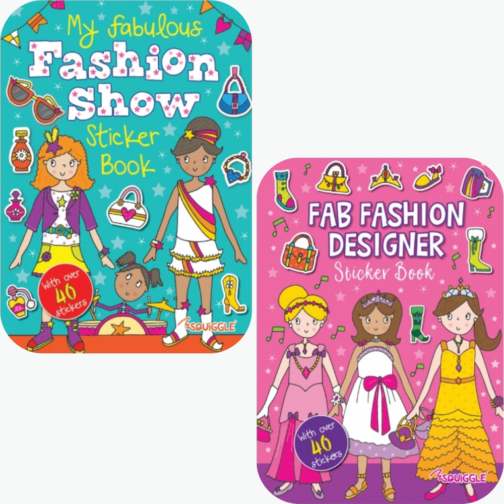 Artful Fashion Sticker Books – Pack of 2 – Creative Fashion Stickers for All Ages