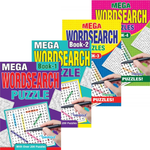 Youngland® Word Search Books Pack of 4 – Fun and Challenging Puzzles | Perfect for Travel