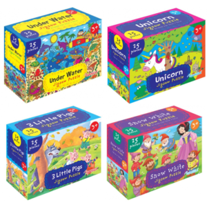 Youngland® Vibrant Jigsaw Puzzle Set | Kids’ Educational Activity | 4 Themes | 25-Piece Puzzle Pack