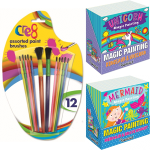 Youngland® Creative Art & Magic Painting Set – 4 Books with Assorted Brushes