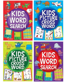 Youngland® Kids Word Search & Picture Crossword Puzzle Book Set – Pack of 4