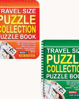 Travel-Size Puzzle Assortment 1 & 2 – Set of 2 – Ideal Puzzle Books for Adults on the Go