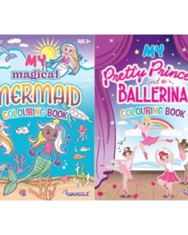 Youngland® Pack of 2 Coloring Books – My Magical Mermaid & Pretty Princess Ballerina