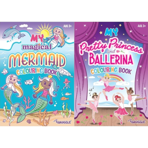 Youngland® Pack of 2 Coloring Books - My Magical Mermaid & Pretty Princess Ballerina